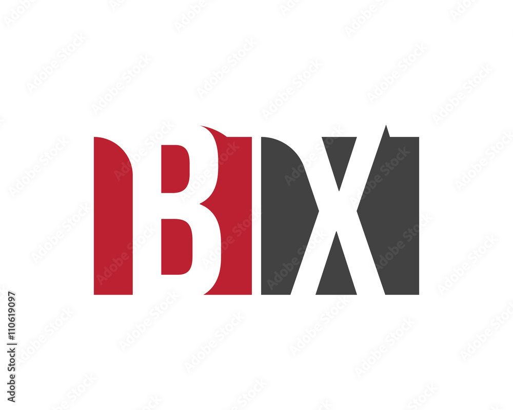 BX red square letter logo for xray, exchange, extreme, exercise BX red square letter logo for xray, exchange, extreme, exercise