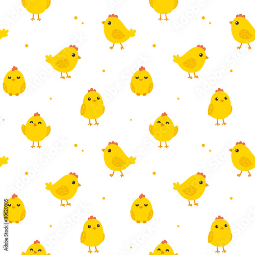 Cute chicken seamless pattern