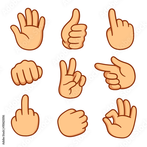 Cartoon hands set