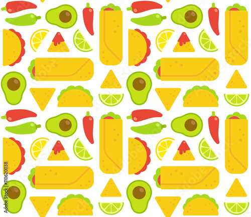Mexican food seamless pattern