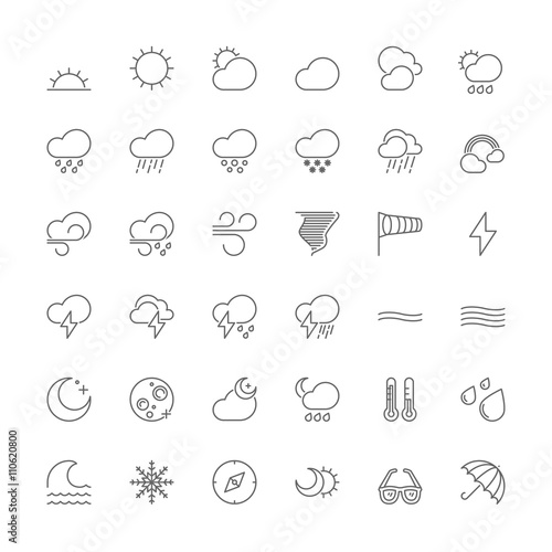 Line icons. The weather