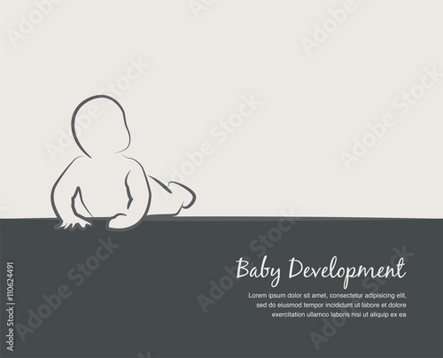 baby development icon,  poster  design template with place for your text