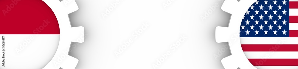 Web Banner, Header Layout Template. Politic and economic relationship between USA and Indonesia Web Banner, Header Layout Template. Politic and economic relationship between USA and Indonesia