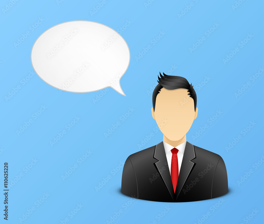 Office man avatar with speech bubble Office man avatar with speech bubble