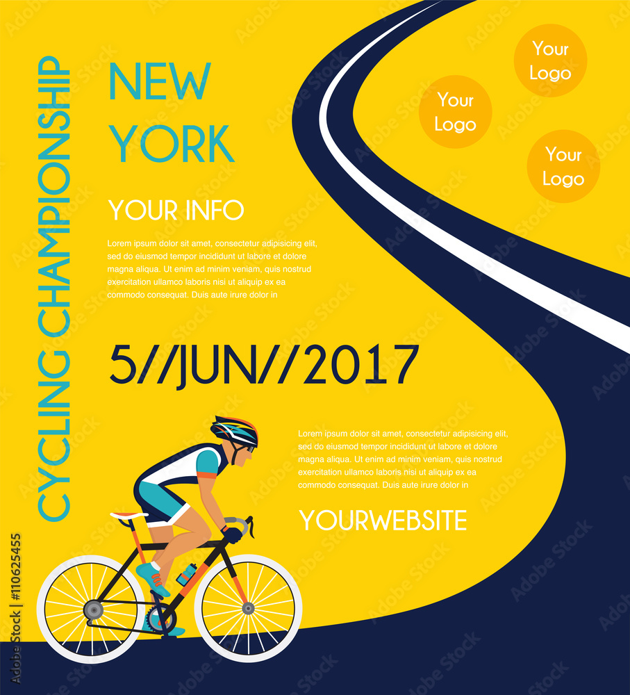 Obraz premium cycling competition or race poster. 