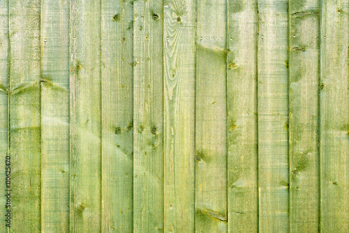 Green Painted Wooden Fence Background