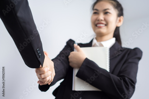 Businesswoman Shaking Hands In Office