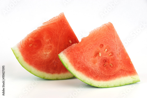 sliced watermelon isolated on white background