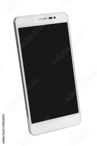 smartphone and empty touch screen with clipping path