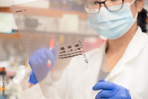 Biology researcher in the laboratory photo