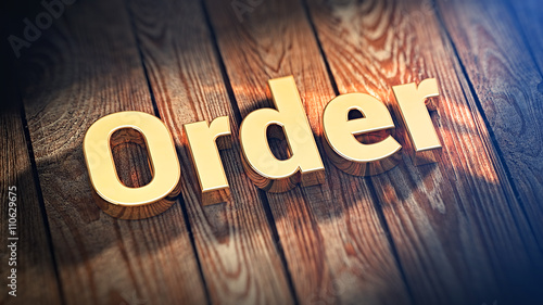 Obraz na płótnie Word Order on wood planks