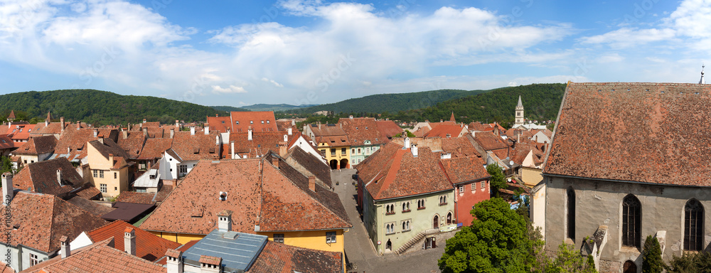 Sighisoara - Aerial view of the old city