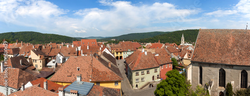 Sighisoara - Aerial view of the old city
