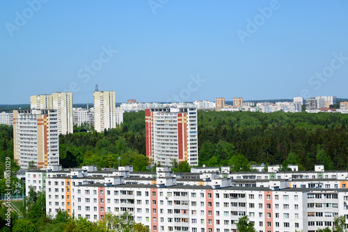 Top view of Zelenograd Administrative District, Moscow