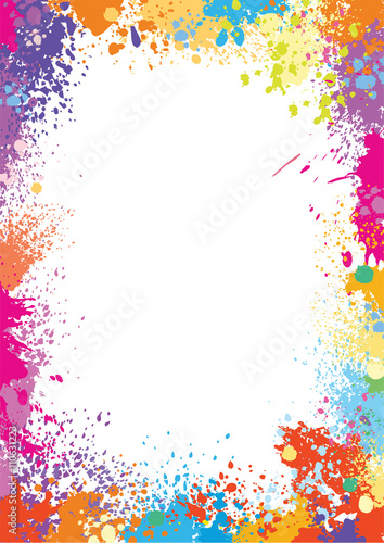 Frame template made of paint stains
