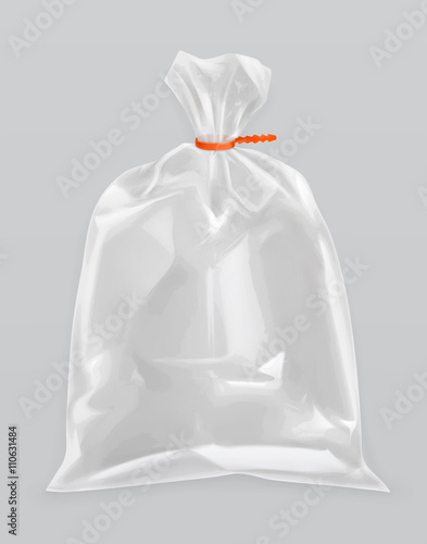 Transparent polyethylene package, vector mockup
