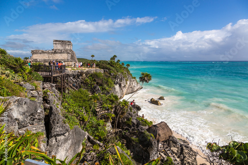 Beautiful scenario in Tulum Ruins in Mexico, Cancun area.