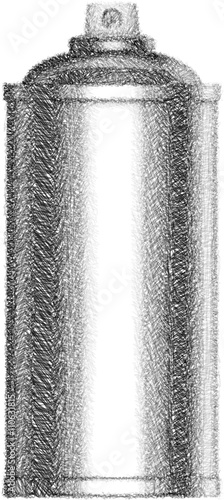 graffiti spraycan pencil hatch sketch in black and white