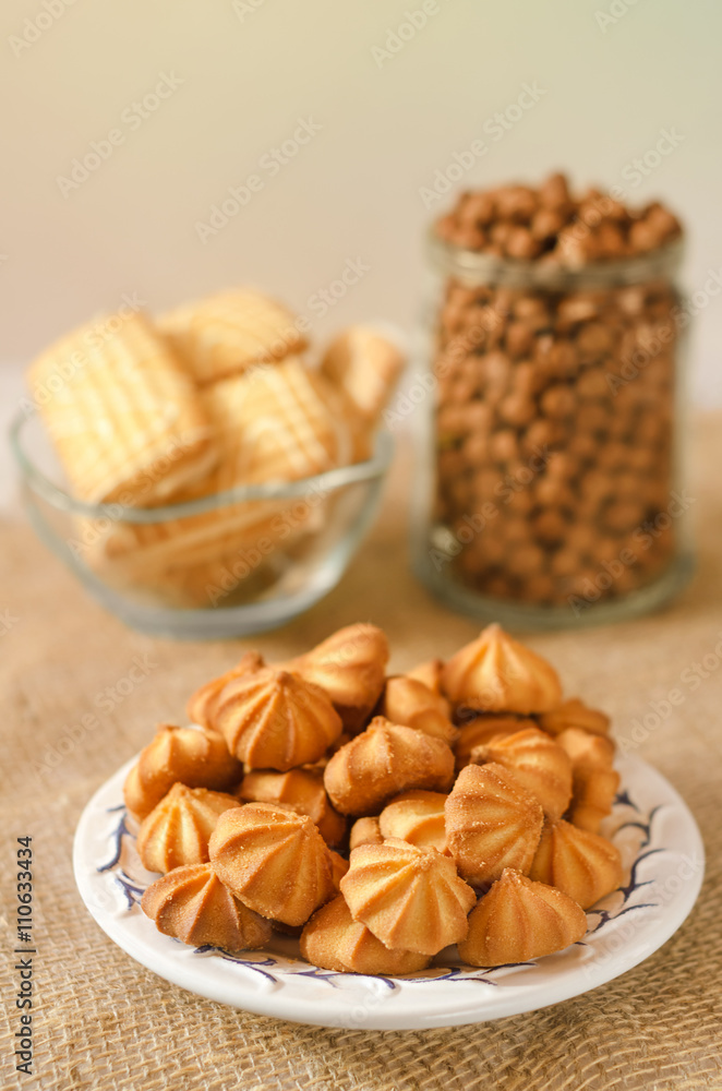 Small cookies on a plate Small cookies on a plate