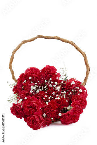 a basket of red peony