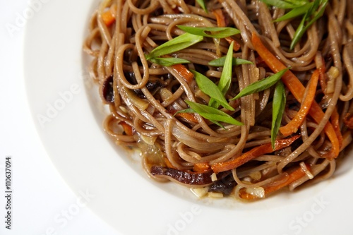 Delicious buckwheat noodles in asian style 