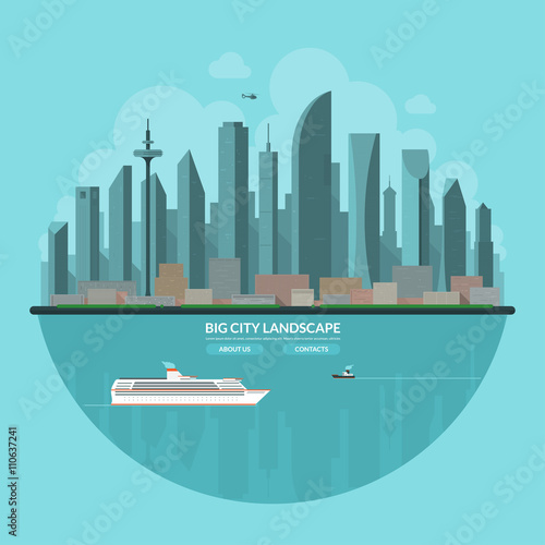 Modern city landscape. Urban landscape background