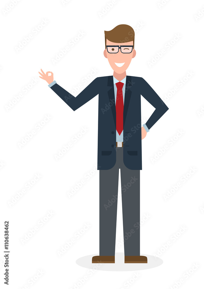 Businessman with ok on white background. Caucasian white-collar gesturink okay. Successful and positive consultant. Greeting or agreement. Businessman with ok on white background. Caucasian white-collar gesturink okay. Successful and positive consultant. Greeting or agreement.