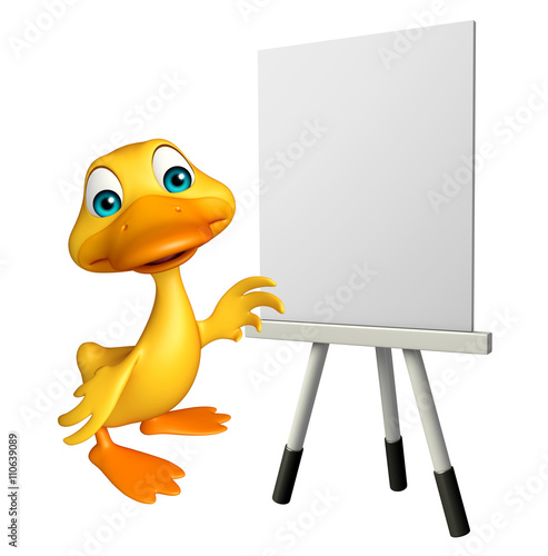 cute Duck cartoon character © visible3dscience