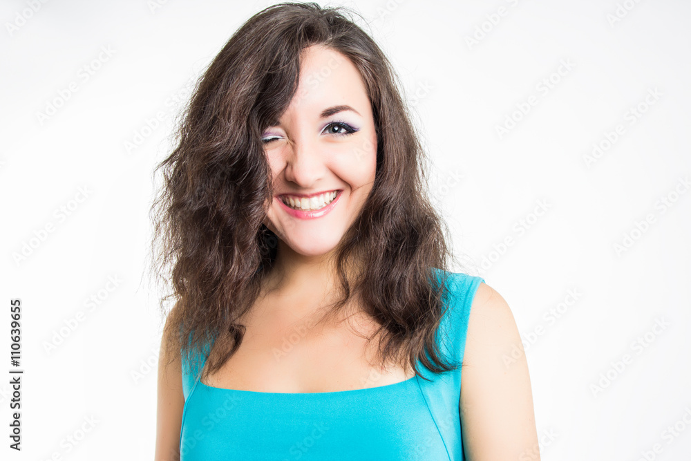 Funny sweet girl isolated on white background. Emotional portraits Funny sweet girl isolated on white background. Emotional portraits