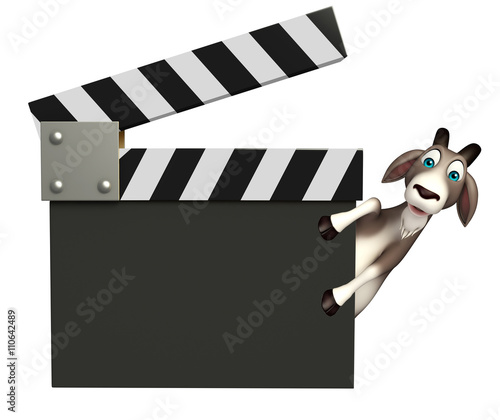 cute Goat cartoon character with clapper board