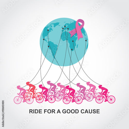 cancer awareness  cycling race or competition. ride for a good cause and charity