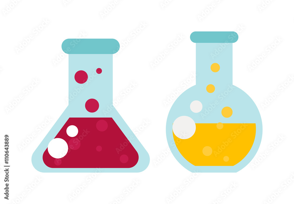 flask with liquid vector illustration. flask with liquid vector illustration.