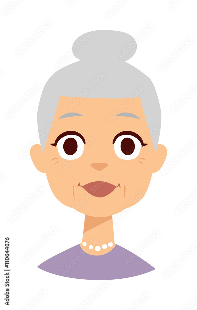 Granny face vector illustration.
