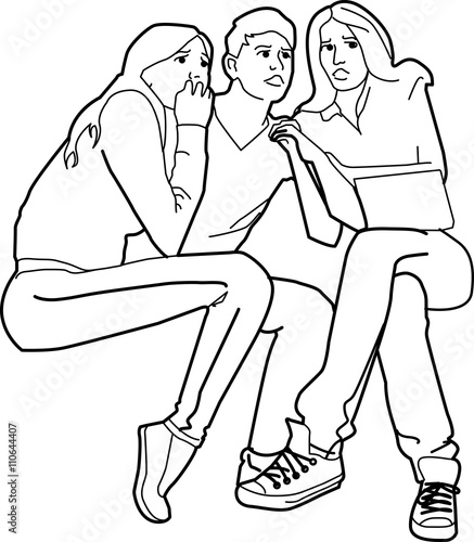 three scared teens