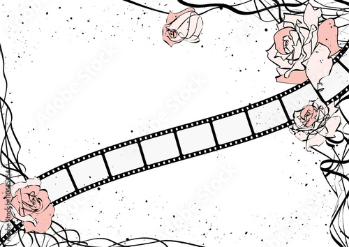 roses and film strip
