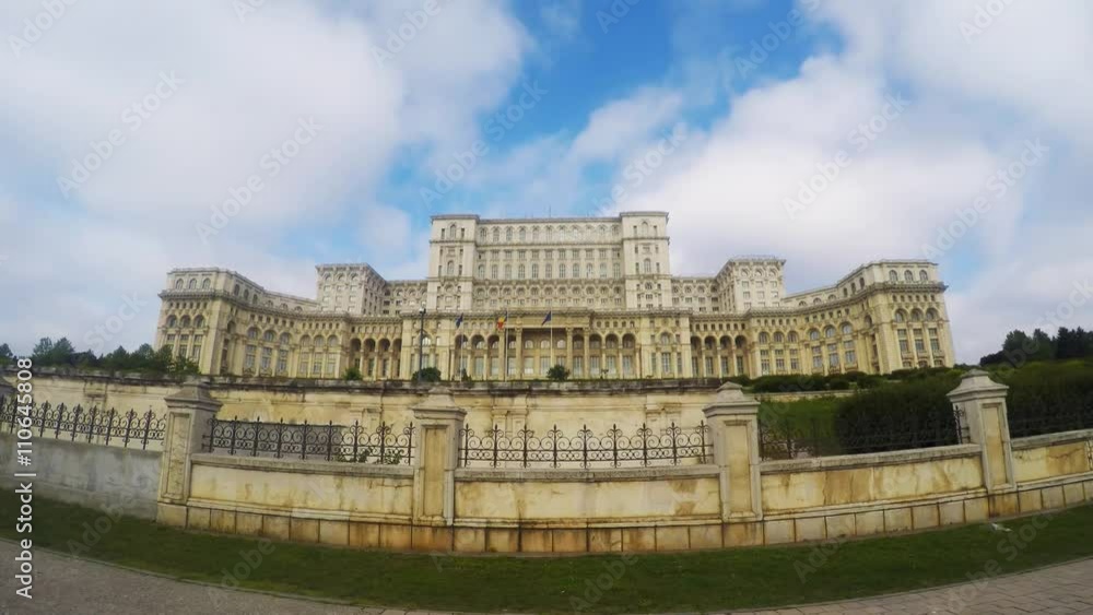 Time lapse of Palace of the Parliament in Bucharest, Romania Time lapse of Palace of the Parliament in Bucharest, Romania