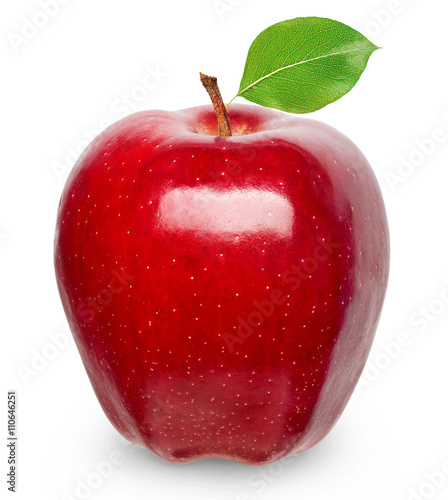 Ripe red apple isolated on a white background.