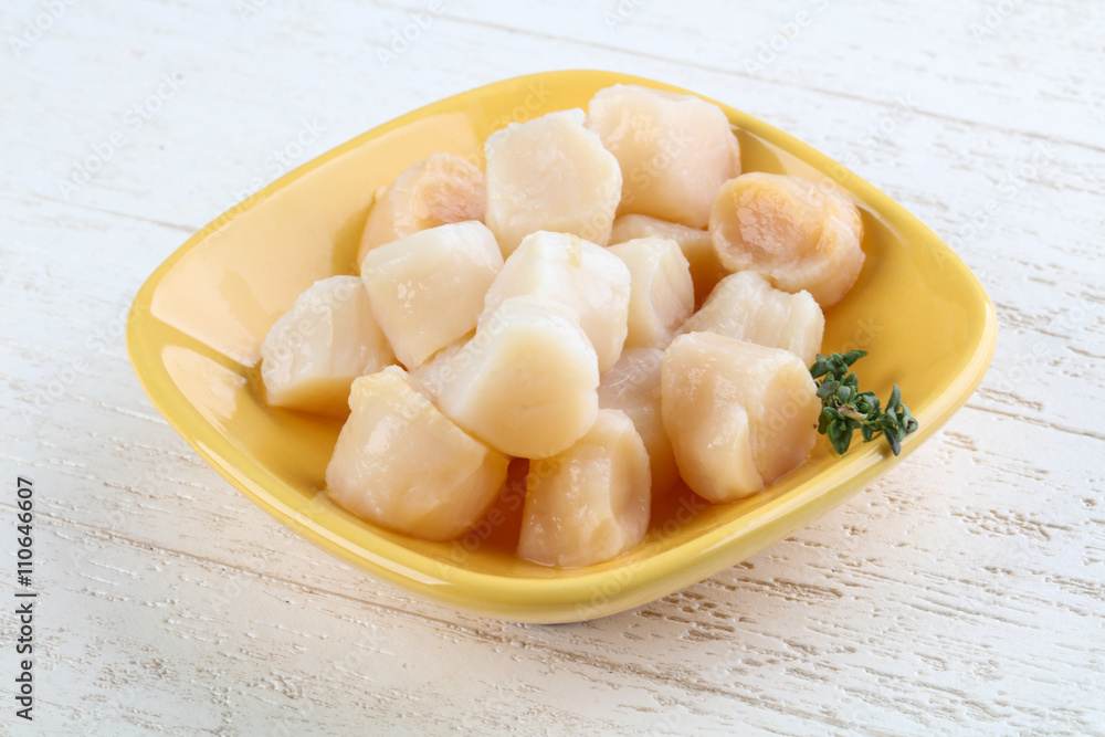 Raw scallops Raw scallops