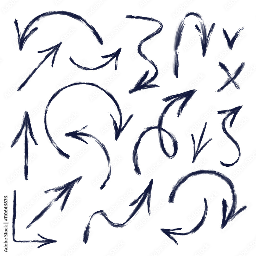 Set of hand drawn arrows. Vector illustration Set of hand drawn arrows. Vector illustration