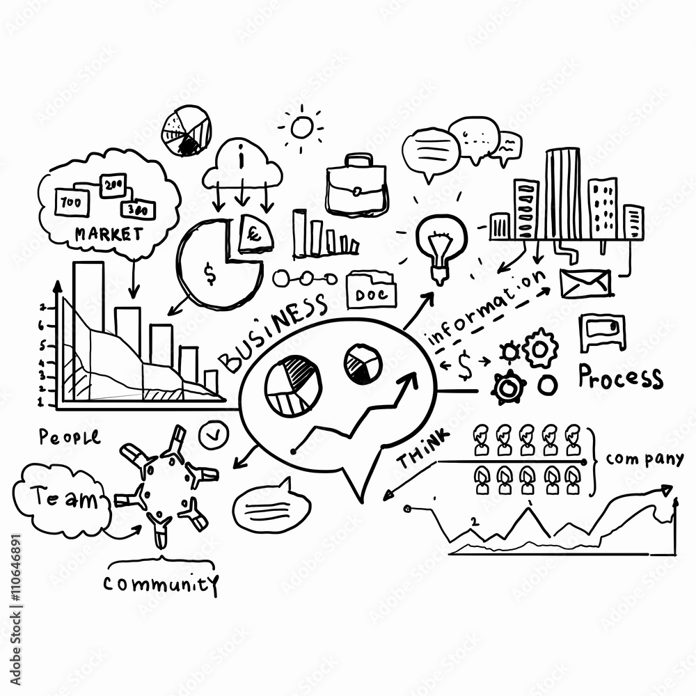 Sketched business background Sketched business background