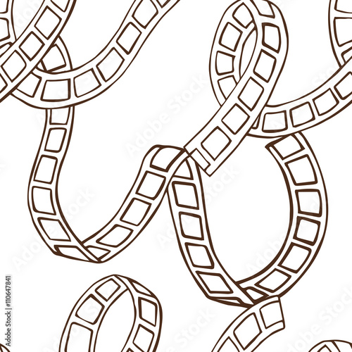 film tape doodle vector illustration seamless pattern background