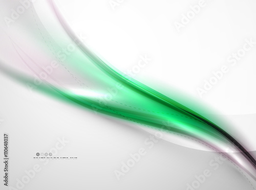 Futuristic green color in wave template