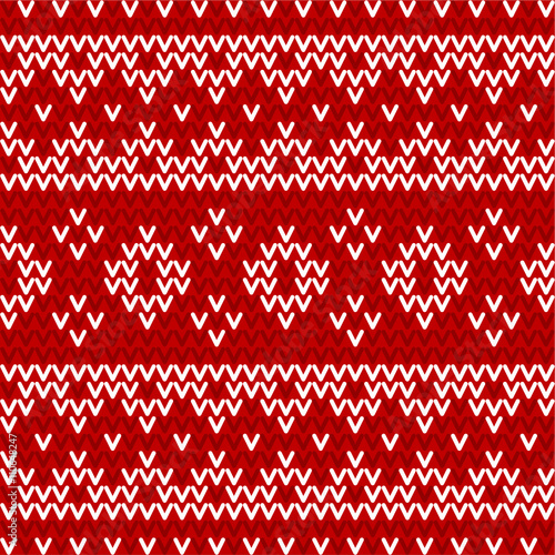 seamless red and white knitted background