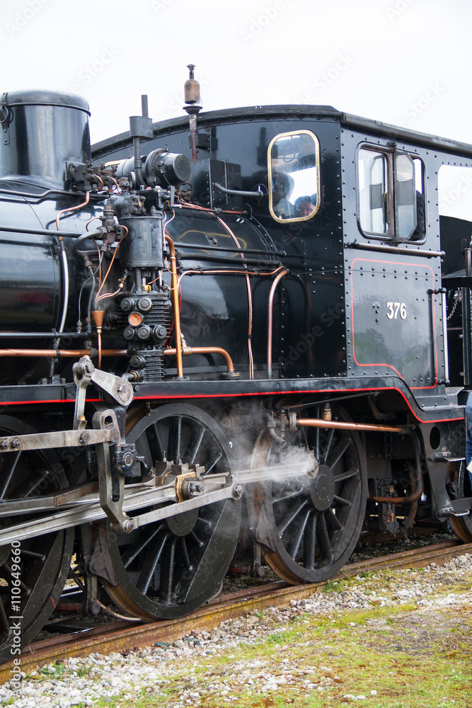 Naklejka premium Lokomotywa parowa, zabytek historyczny, Baie de Somme, Pikardia, Francja