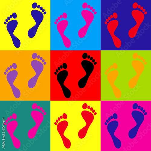 Foot prints sign