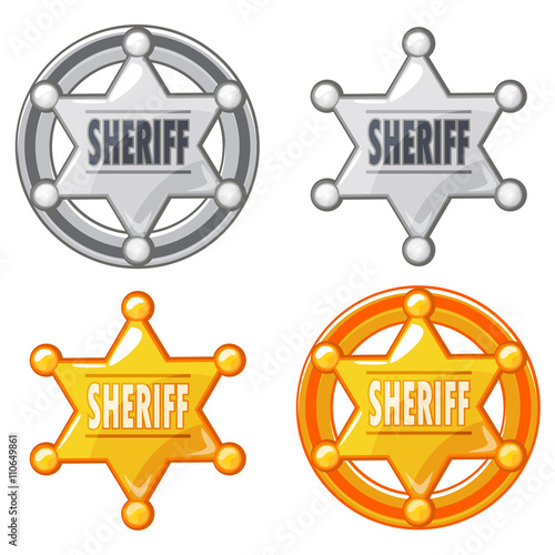 Sheriff Marshal Star Gold and silver Medal Icon