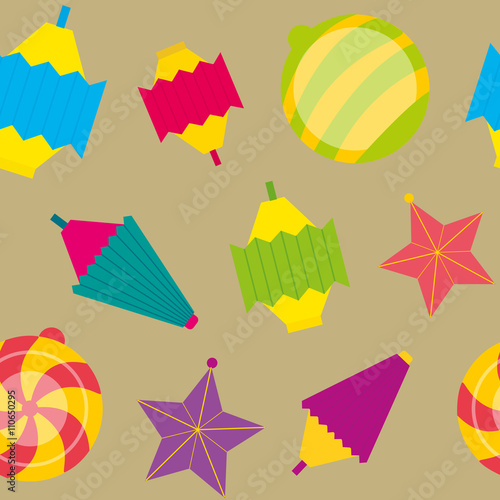 Seamless pattern. Flat colorful garland for holiday.