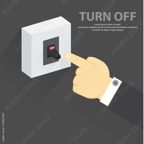 Finger pressing turn off switch 
