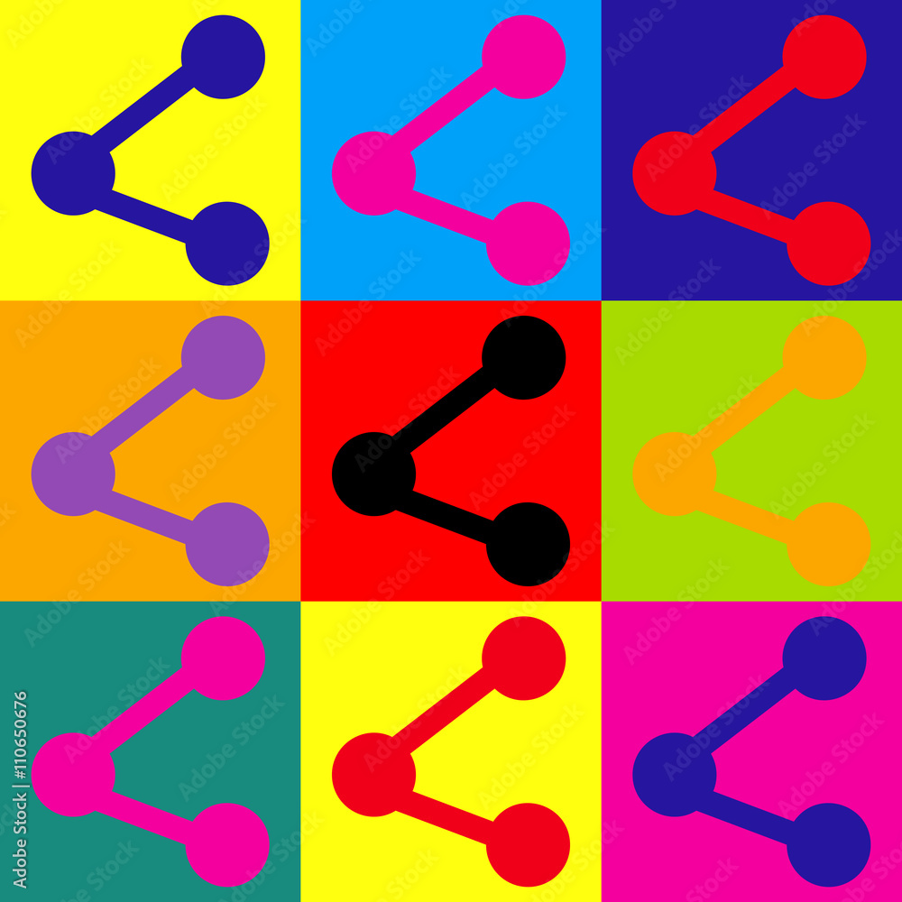 Share sign. Pop-art style icons set Share sign. Pop-art style icons set