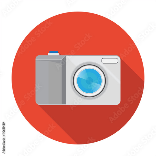 Photo camera icons in flat style